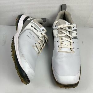 Sqairz Speed Golf Shoes Men's Size 11 White Grey Spikes Athletic Square Toe